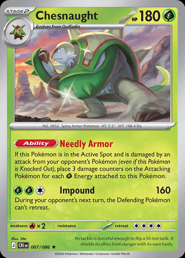 Chaos Rising Holo Chesnaught #007/86